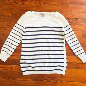 Banana Republic Nautical Striped Boatneck Sweater